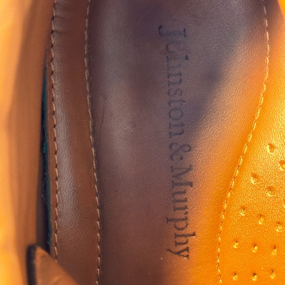 Johnston & Murphy Black Leather Cap Toe Lace Up Italian Designer Boots, Size 9.5